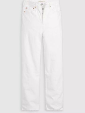 Levi's White Ribcage Straight Ankle Jeans